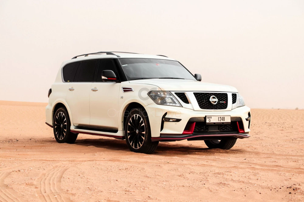 White Nissan Patrol Nismo 2018 for rent in Dubai 6